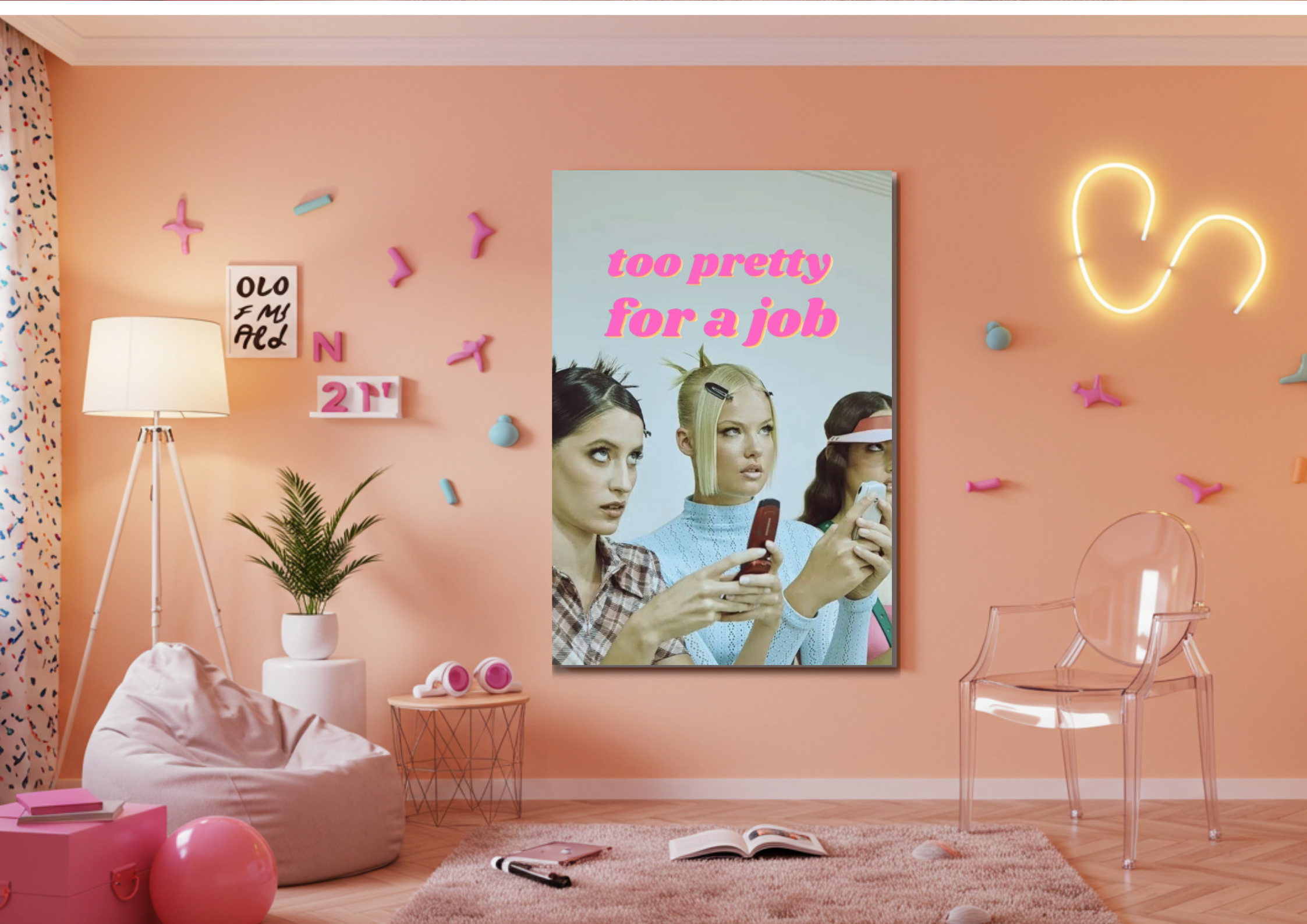Y2K Inspired Poster - Too pretty for a job