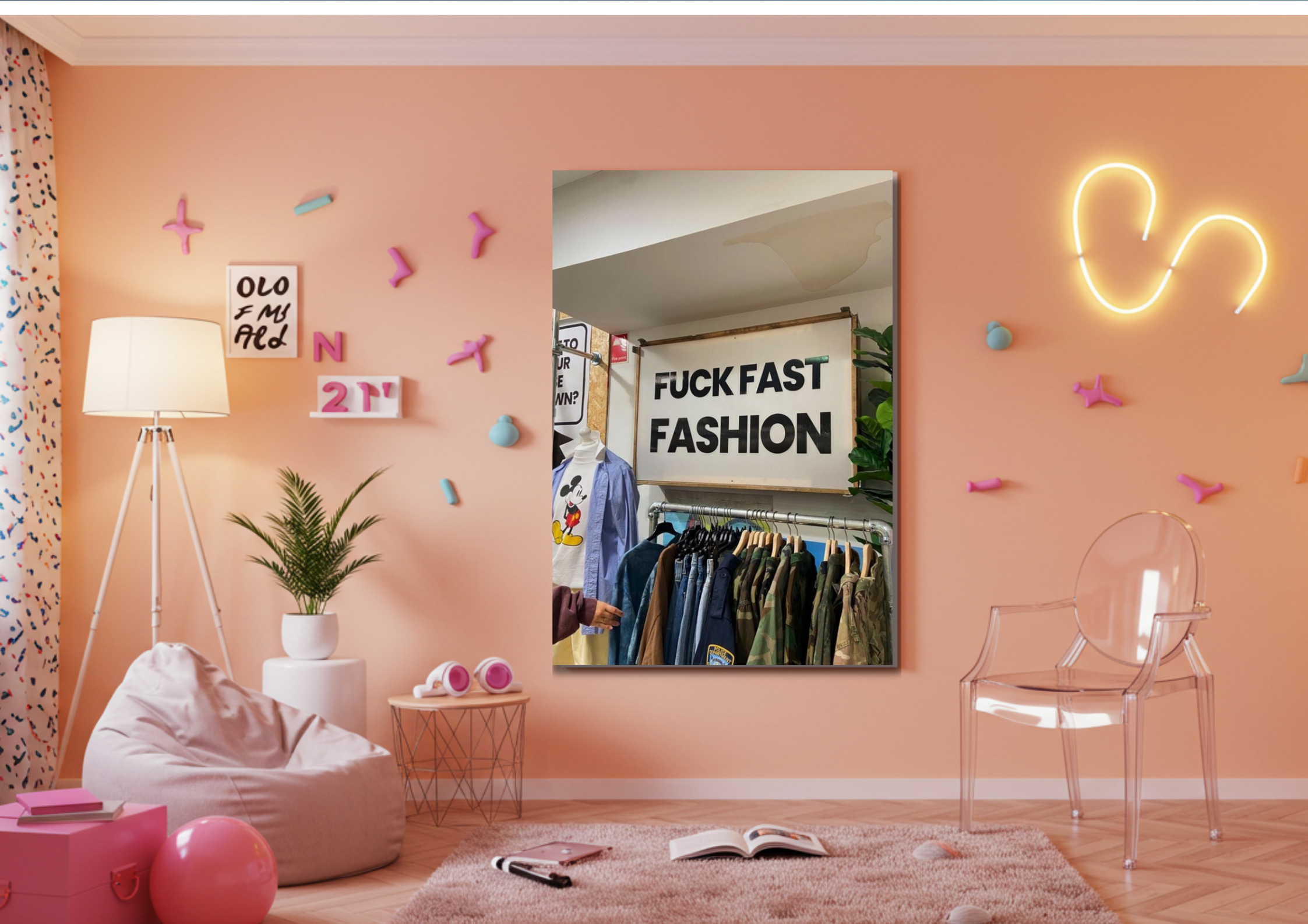 Y2K Inspired Poster - F**k Fast Fashion