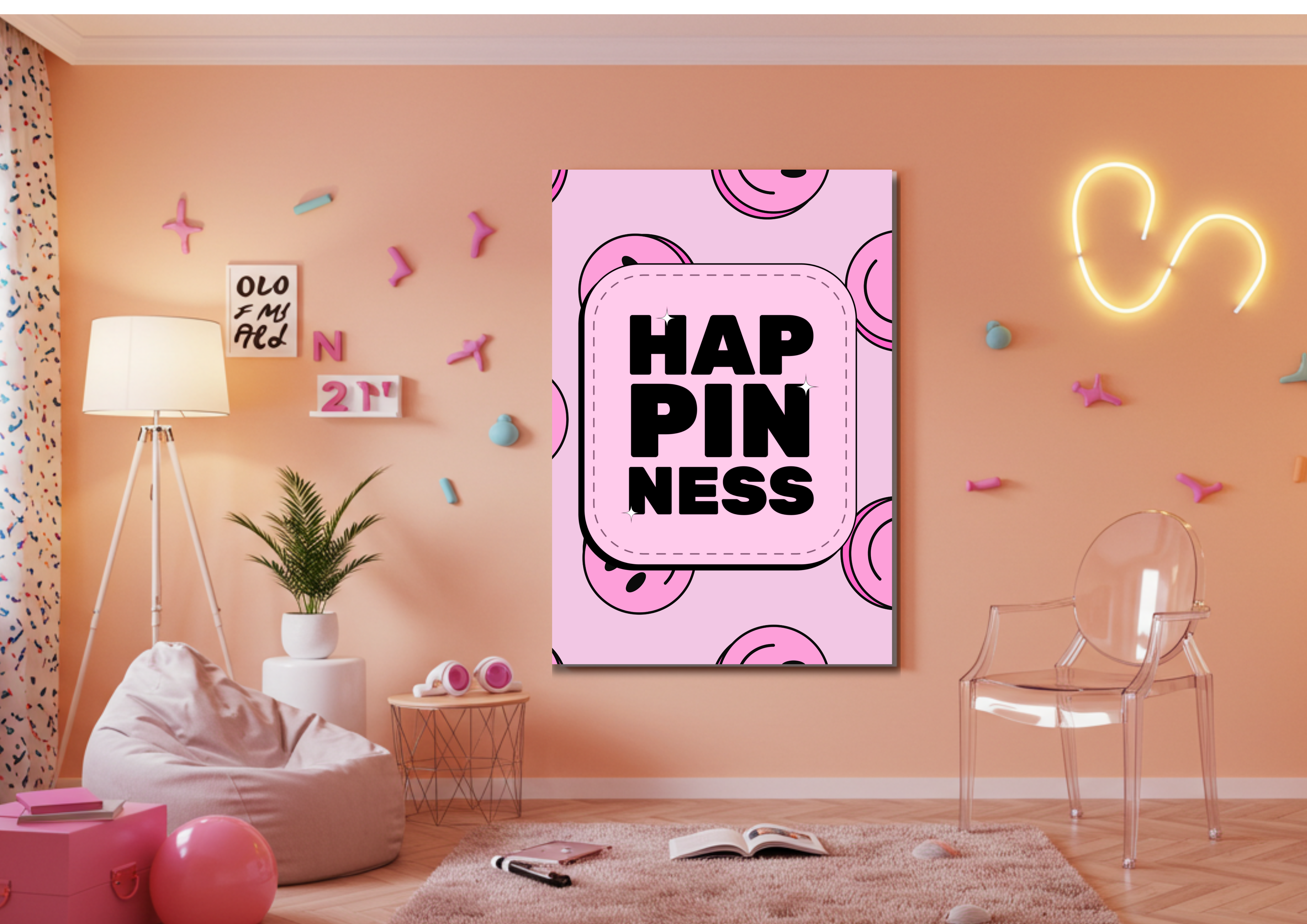 Y2K inspired Poster - Happiness