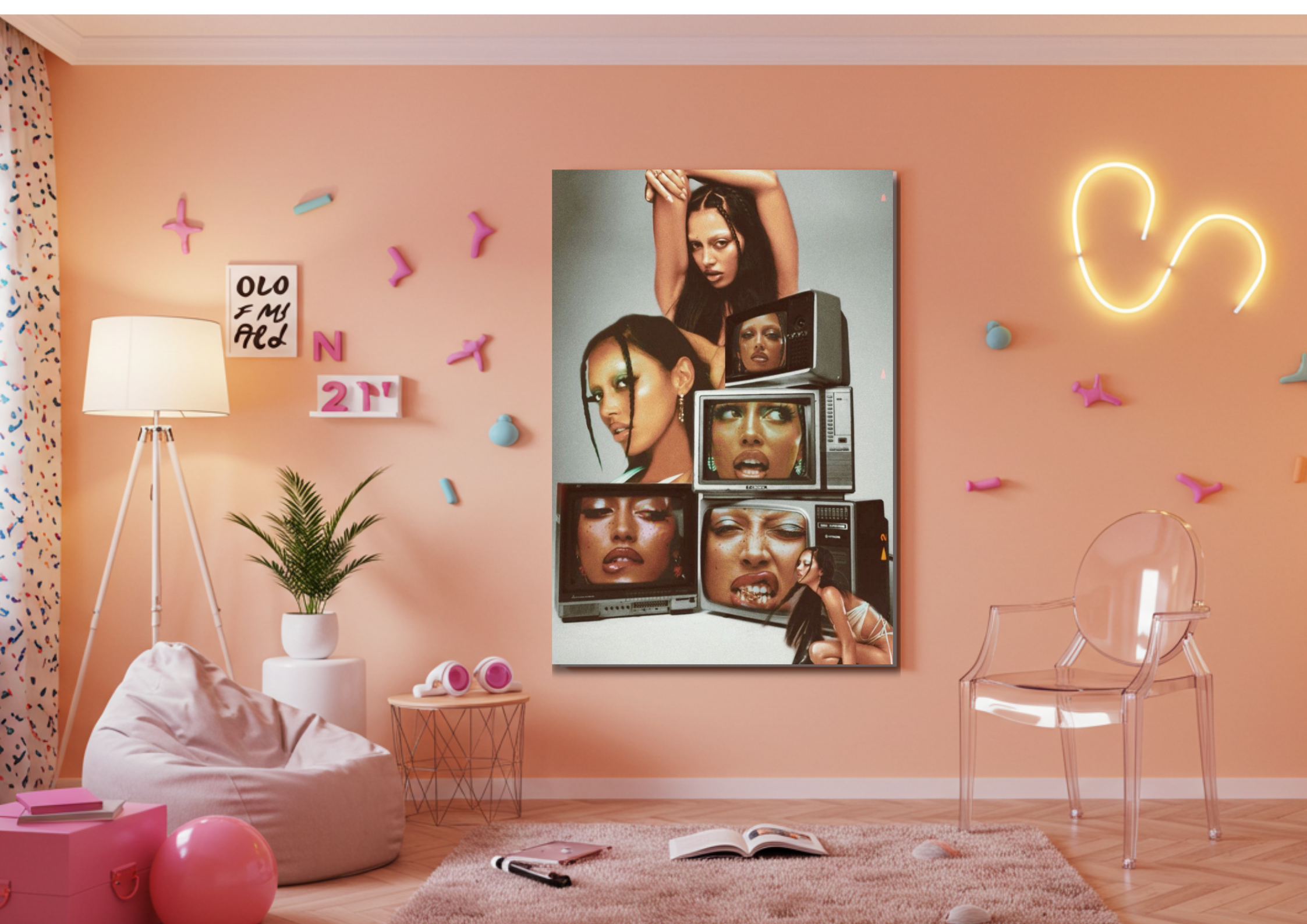 Y2K Inspired Poster - TV stack