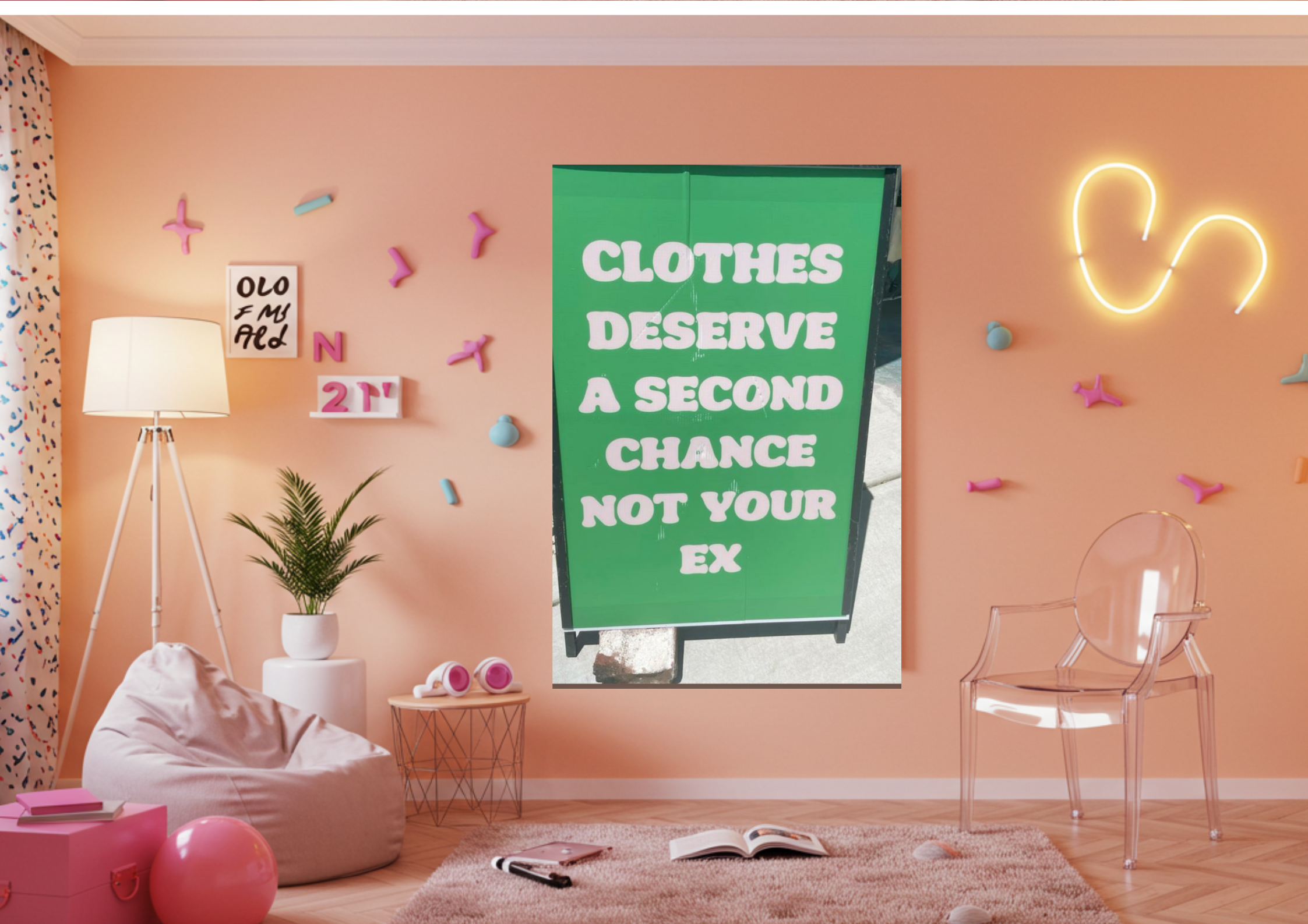 Y2K inspired Poster - Clothes deserve a second chance not your ex