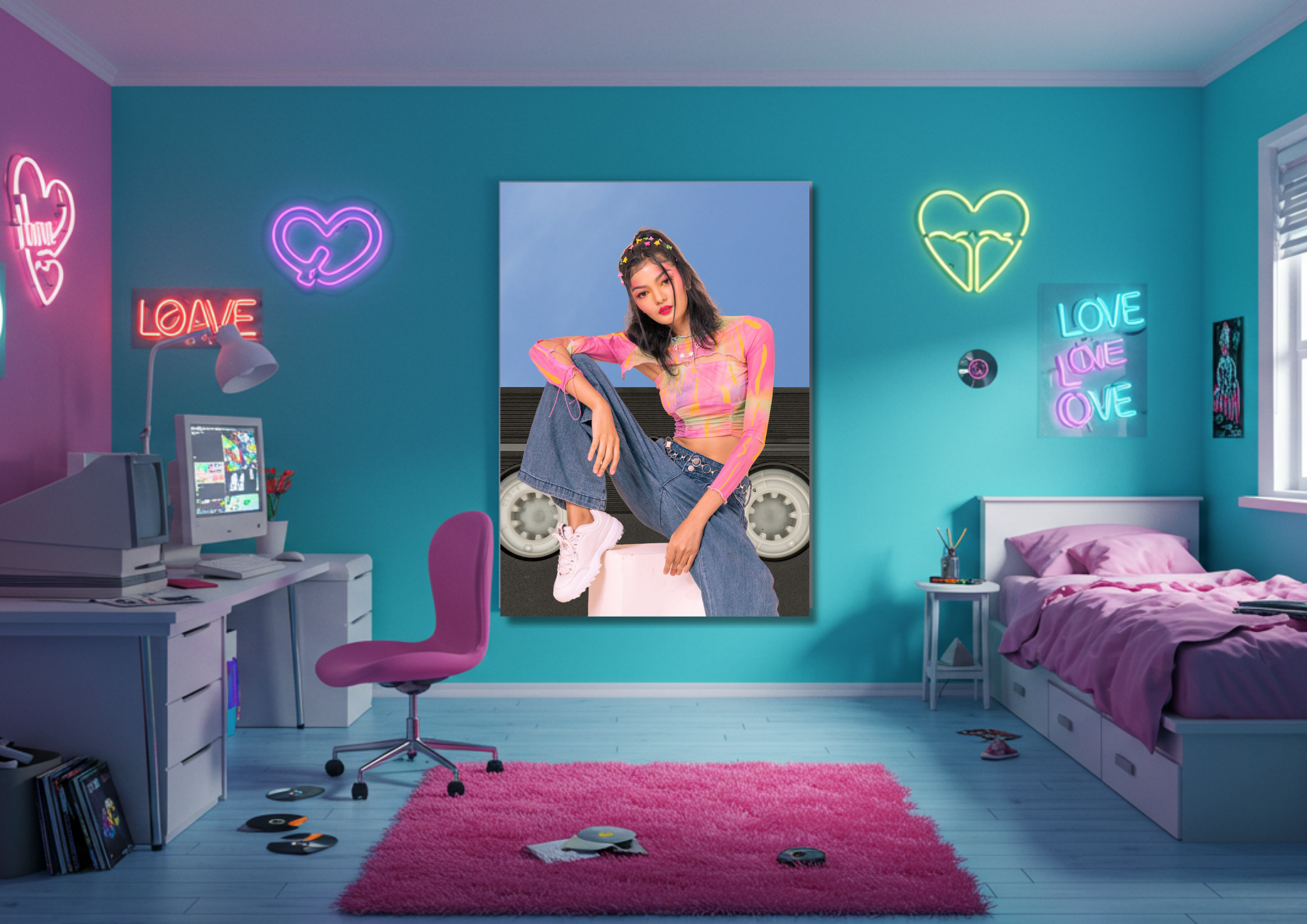 Y2K Inspired Poster - Y2K Girl on Tape