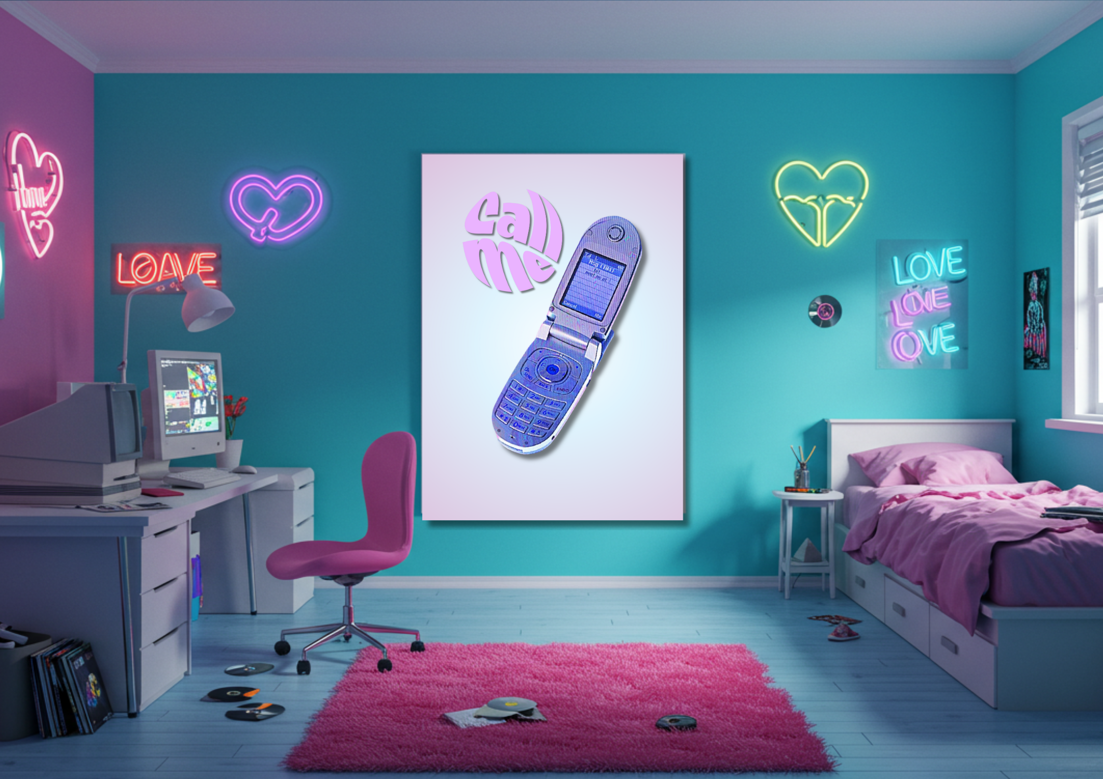 Y2K inspired Poster - Call me