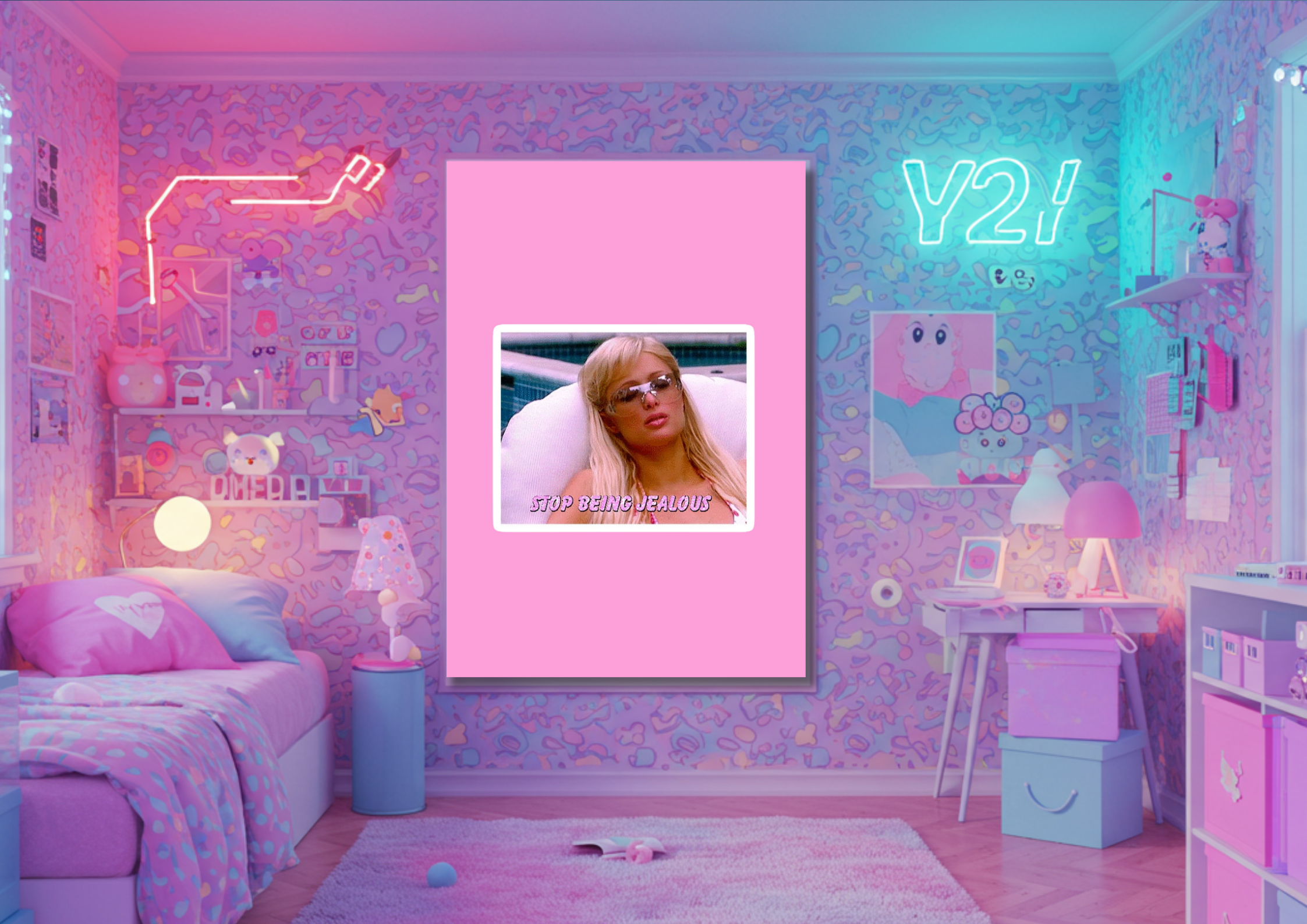 Y2K inspired Poster - Stop being jealous