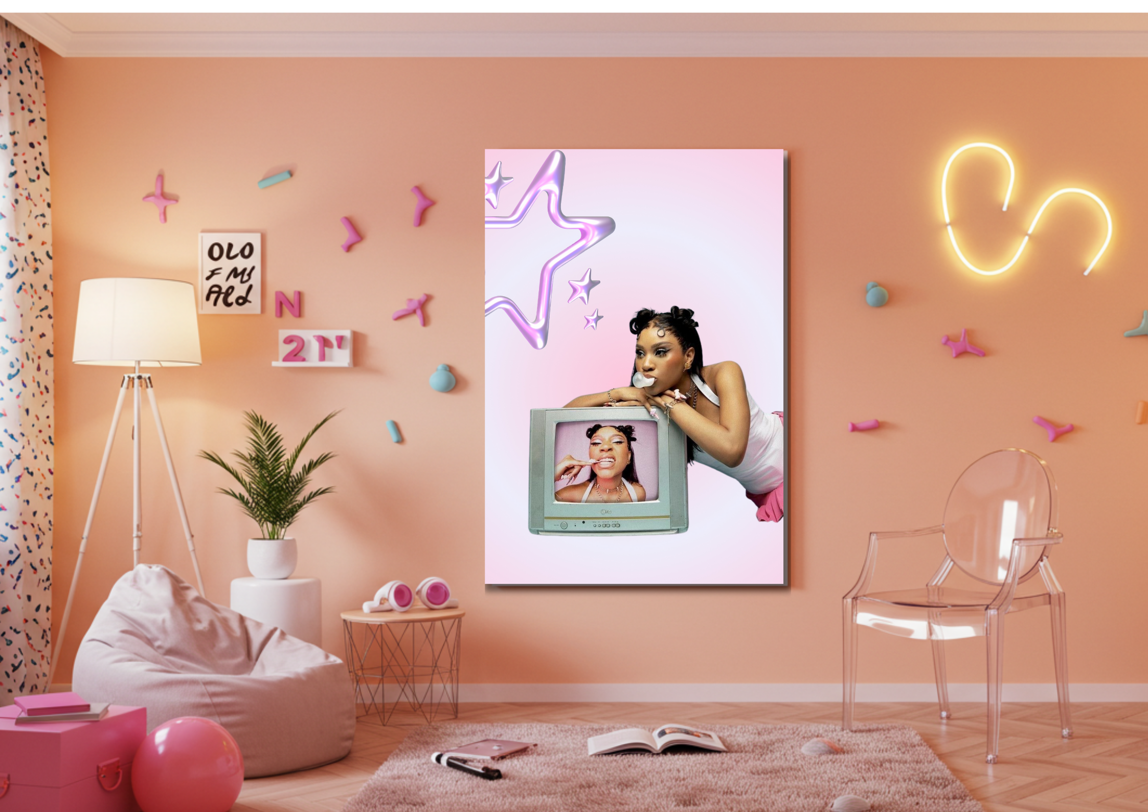 Y2K inspired Poster - Y2K TV girl