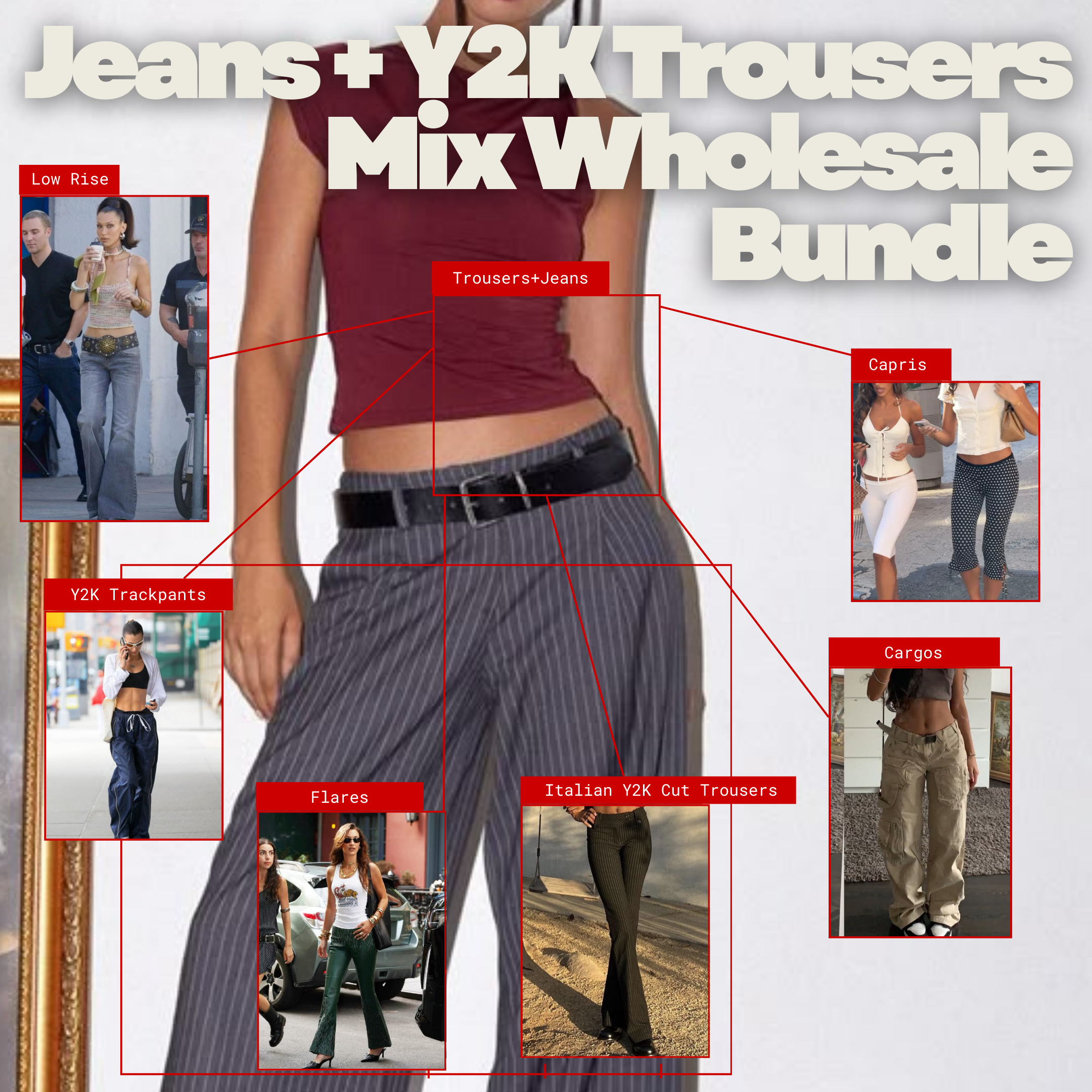 Jeans + Y2K Trousers Mix Wholesale Bundle