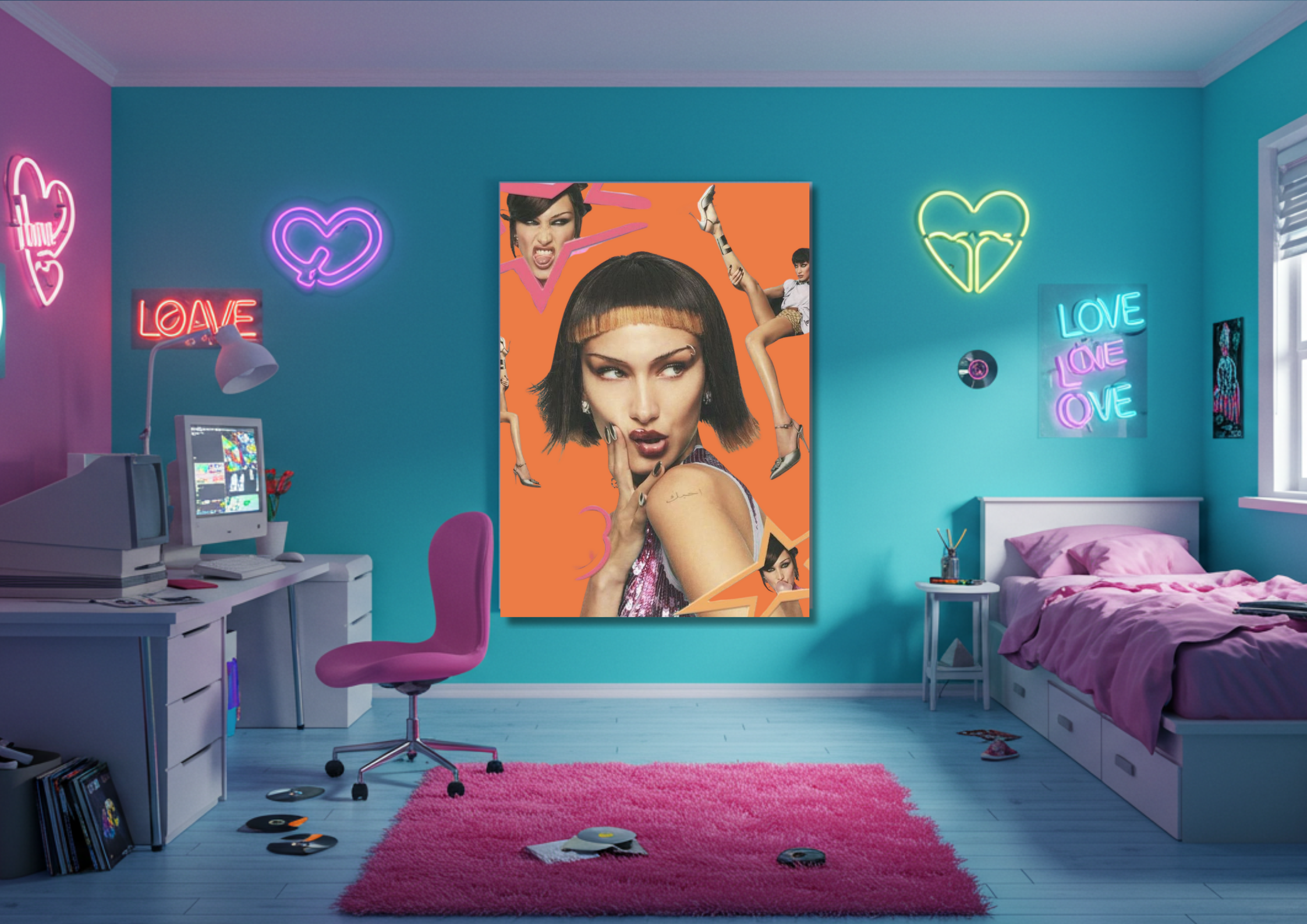 Y2K Inspired Poster - Bella Hadid