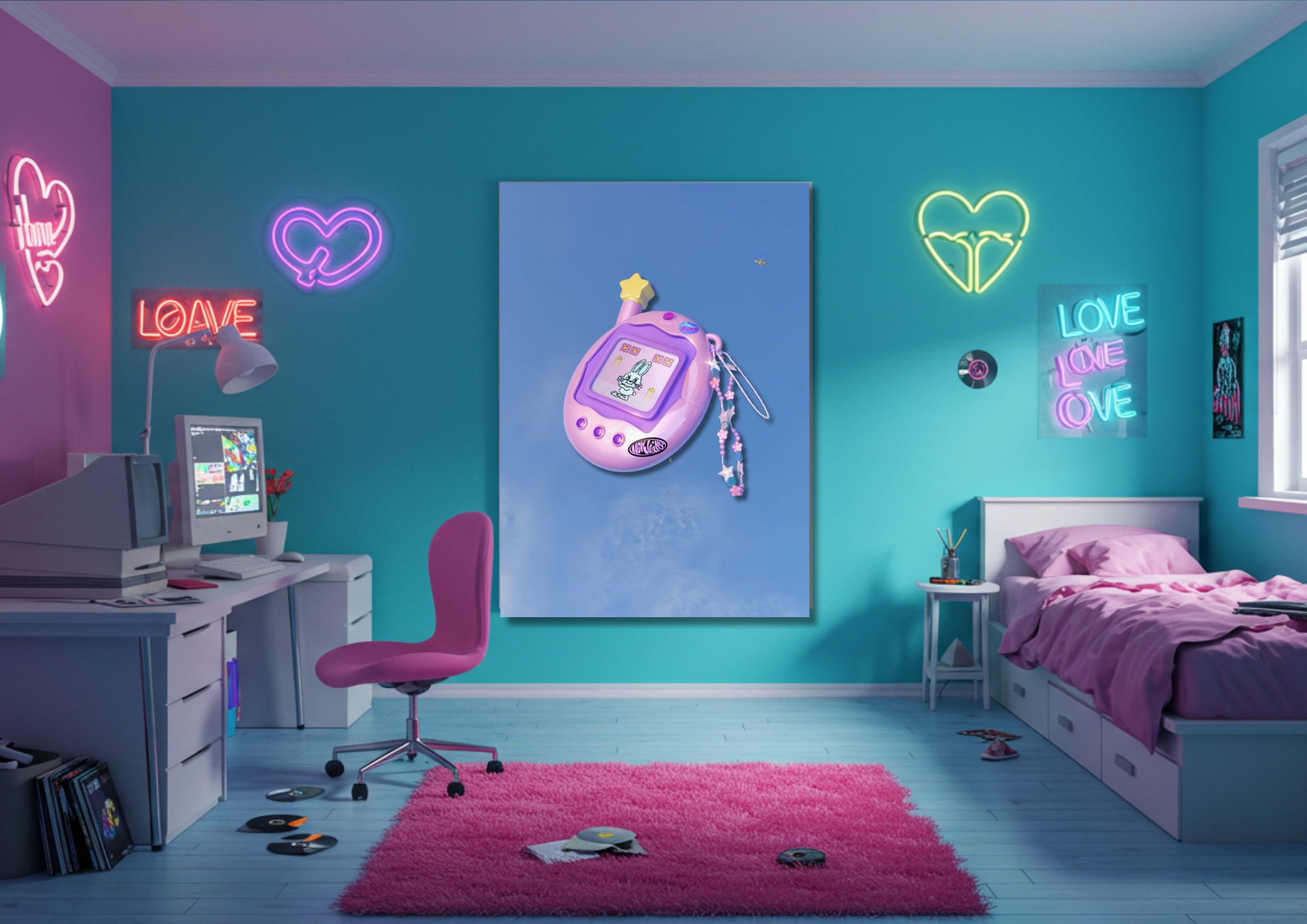 Y2K inspired Poster - Tamagotchi