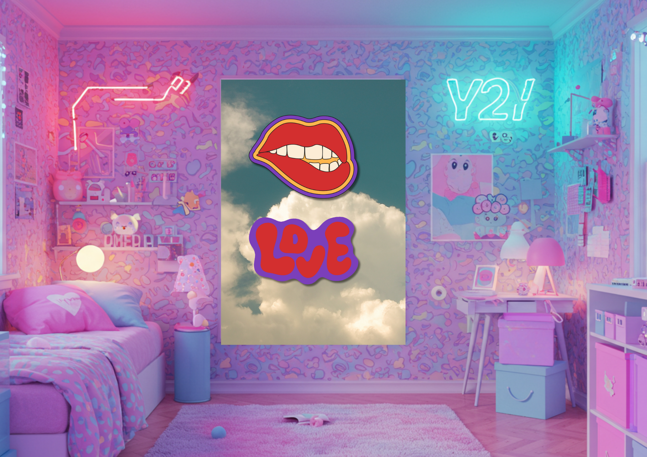 Y2K inspired Poster - LOVE