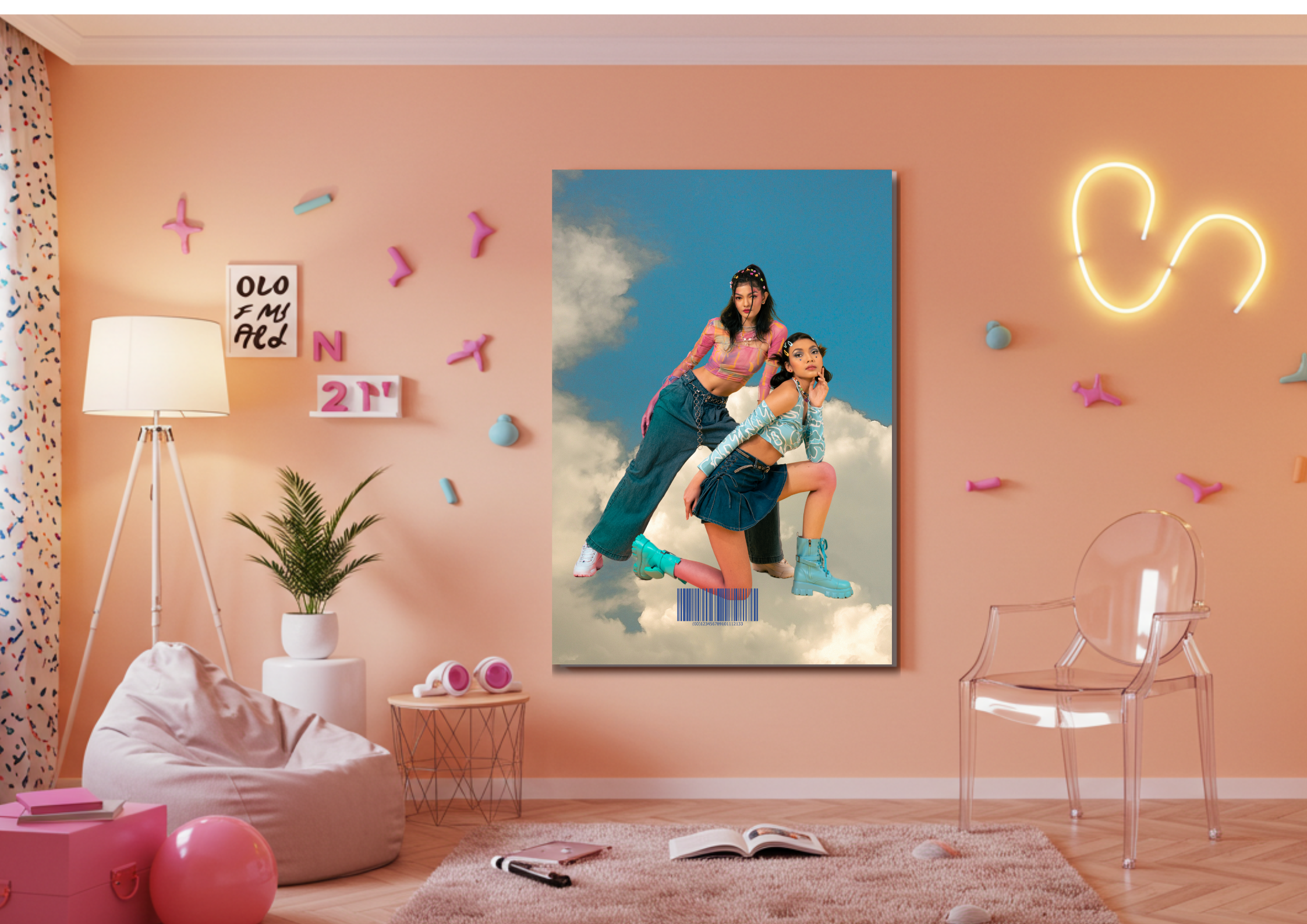 Y2K Inspired Poster - Y2K Girl In the Sky