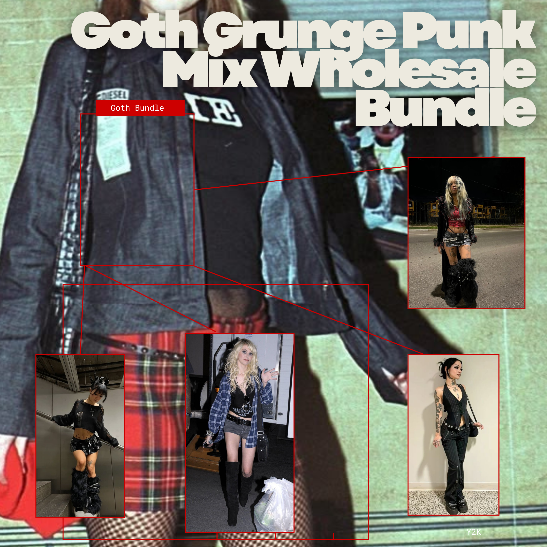 Y2K Goth Grunge Punk Mix Wholesale Bundle – Girl Vintage Wholesale