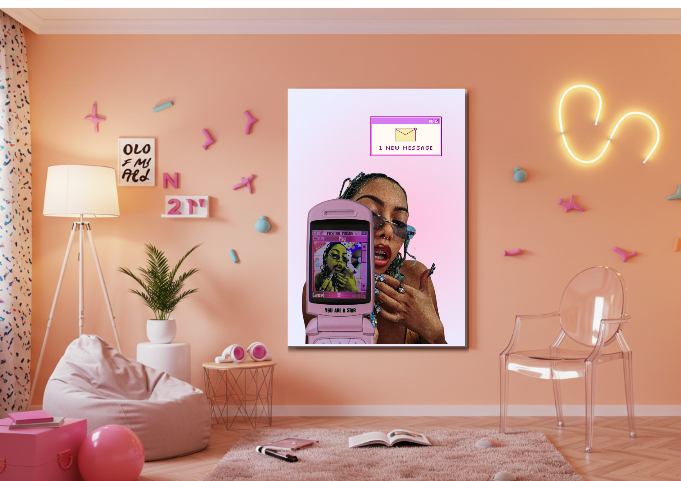 Y2K Inspired Poster - 1 New message