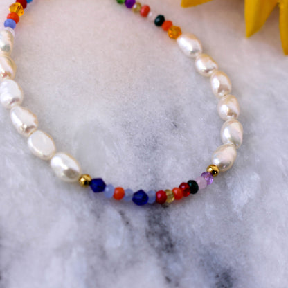 Bead And Pearl Multicolour Bracelet